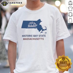 Nice Historic Bay State Massachusetts Map T-Shirt