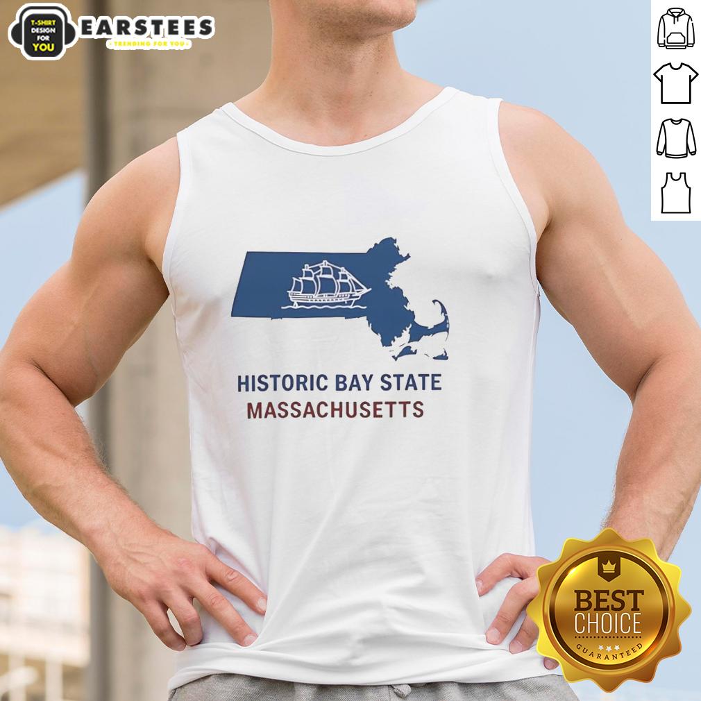 Nice Historic Bay State Massachusetts Map T-Shirt - Image 4