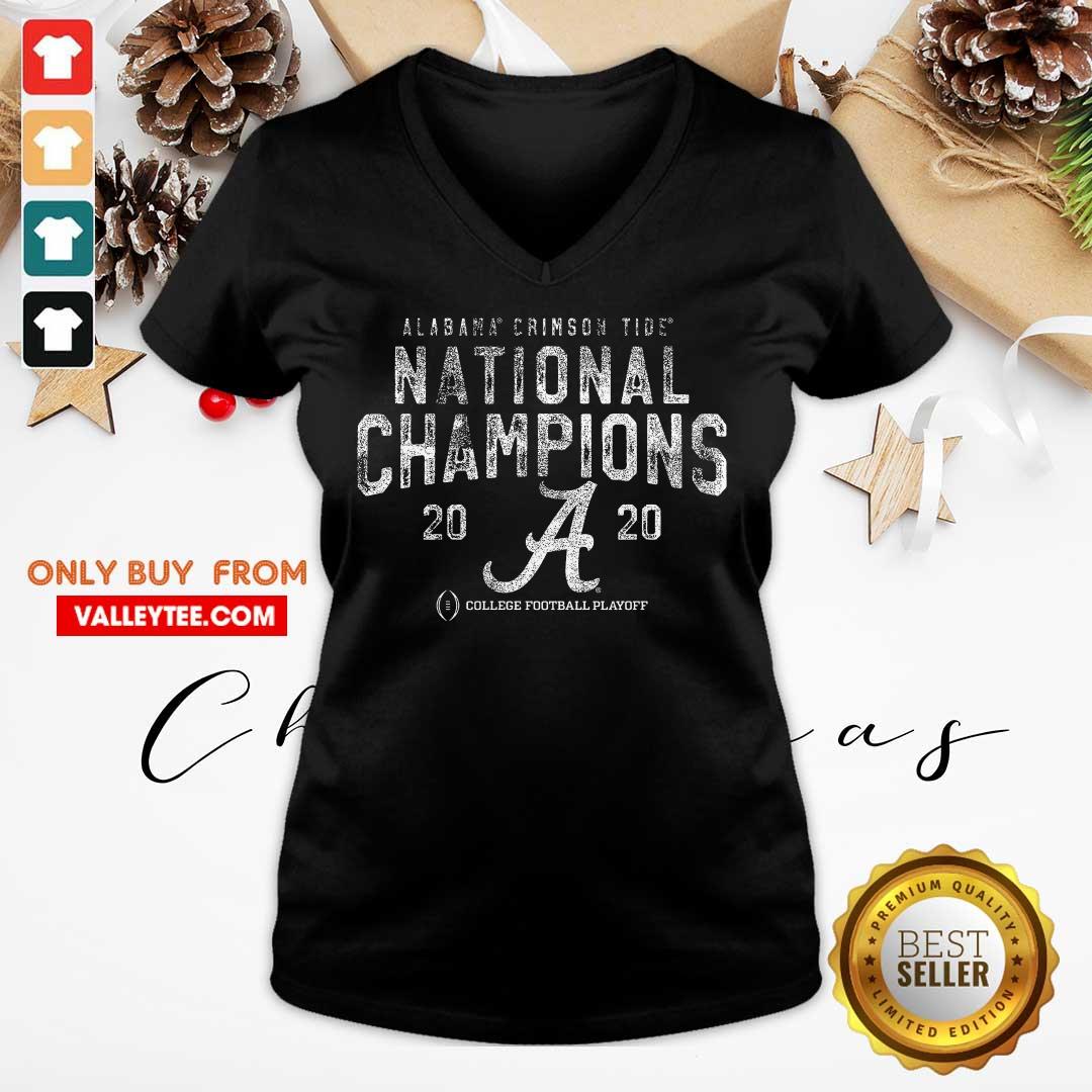 Pro Alabama Crimson Tide Fanatics Branded College Football Playoff 2020 National Champions Pocket Tri Blend Shirt - Image 4
