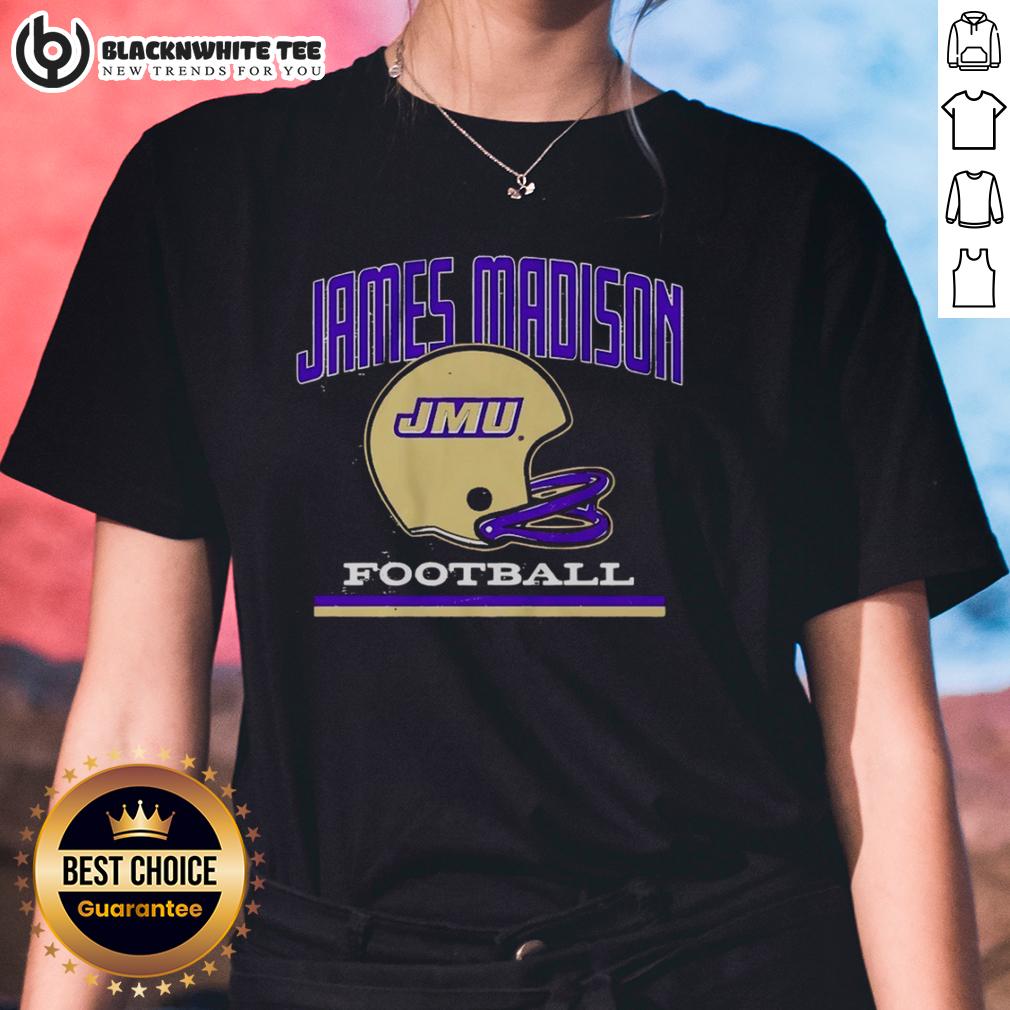 Original JMU James Madison Dukes Football Vintage Helmet T-Shirt - Image 3