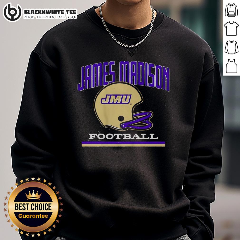 Original JMU James Madison Dukes Football Vintage Helmet T-Shirt - Image 5