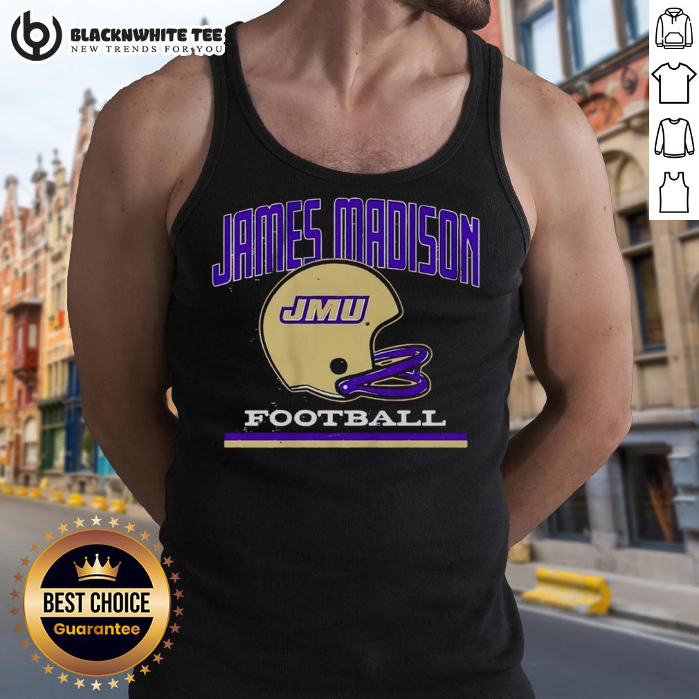 Original JMU James Madison Dukes Football Vintage Helmet T-Shirt - Image 4