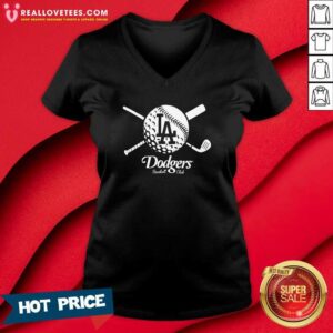 Alternative view of Exclusive Los Angeles Dodgers Golf And Baseball T-shirt