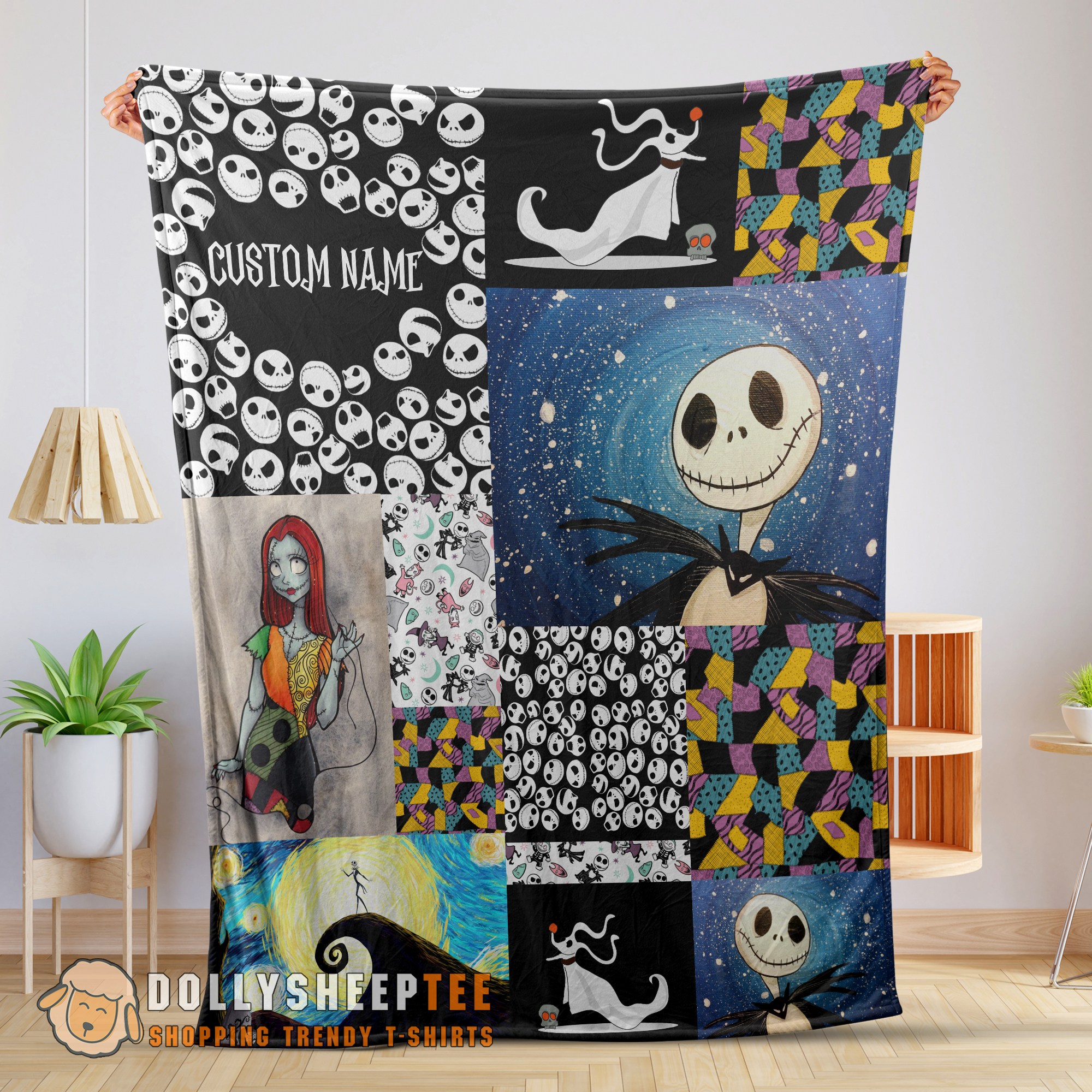 Happy Hot The Nightmare Before Christmas Jack Skellington Sally Zero Halloween Customized Blanket