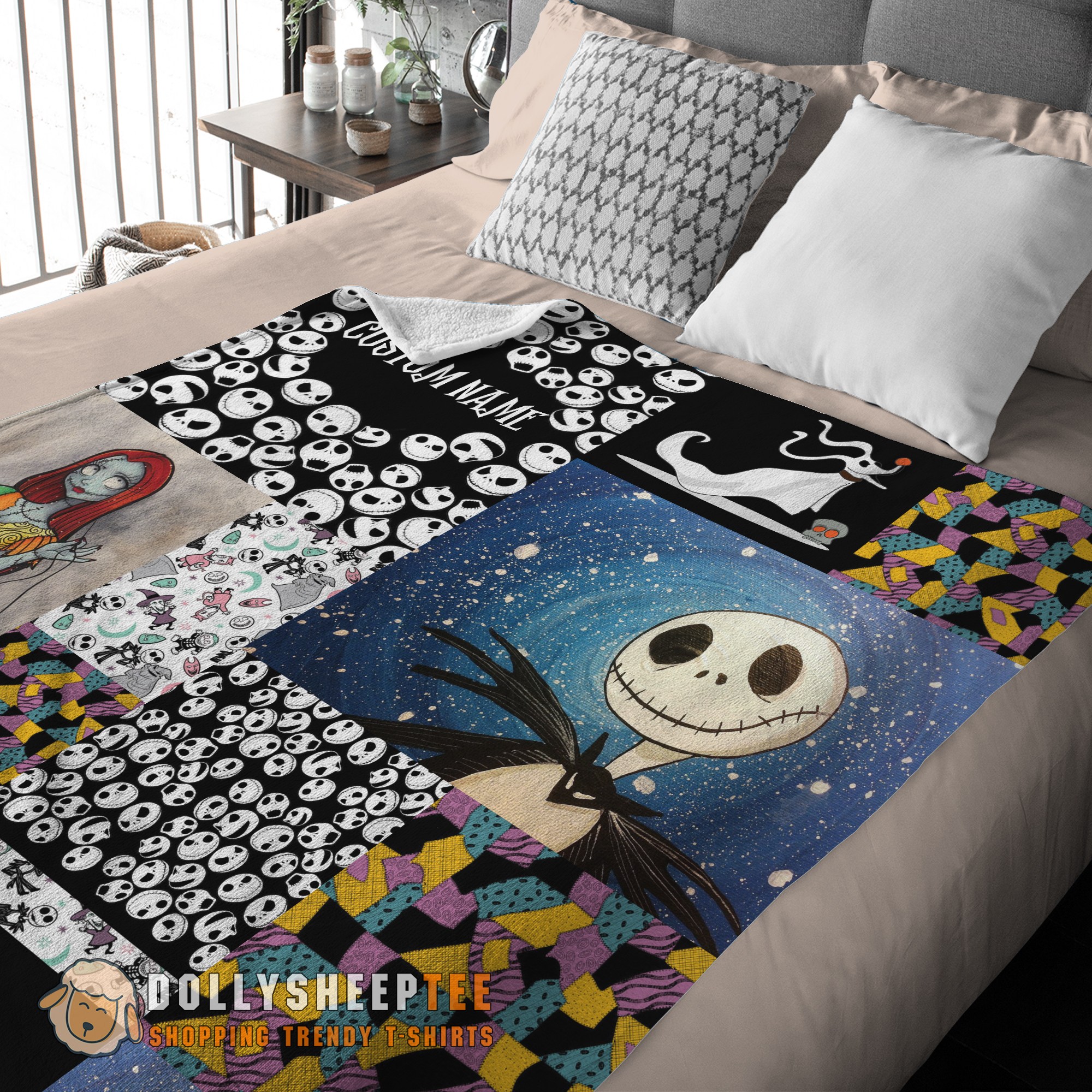 Happy Hot The Nightmare Before Christmas Jack Skellington Sally Zero Halloween Customized Blanket - Image 3