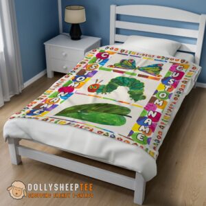 Alternative view of Happy Hot The Very Hungry Caterpillar Blanket Fleece Customized Blanket