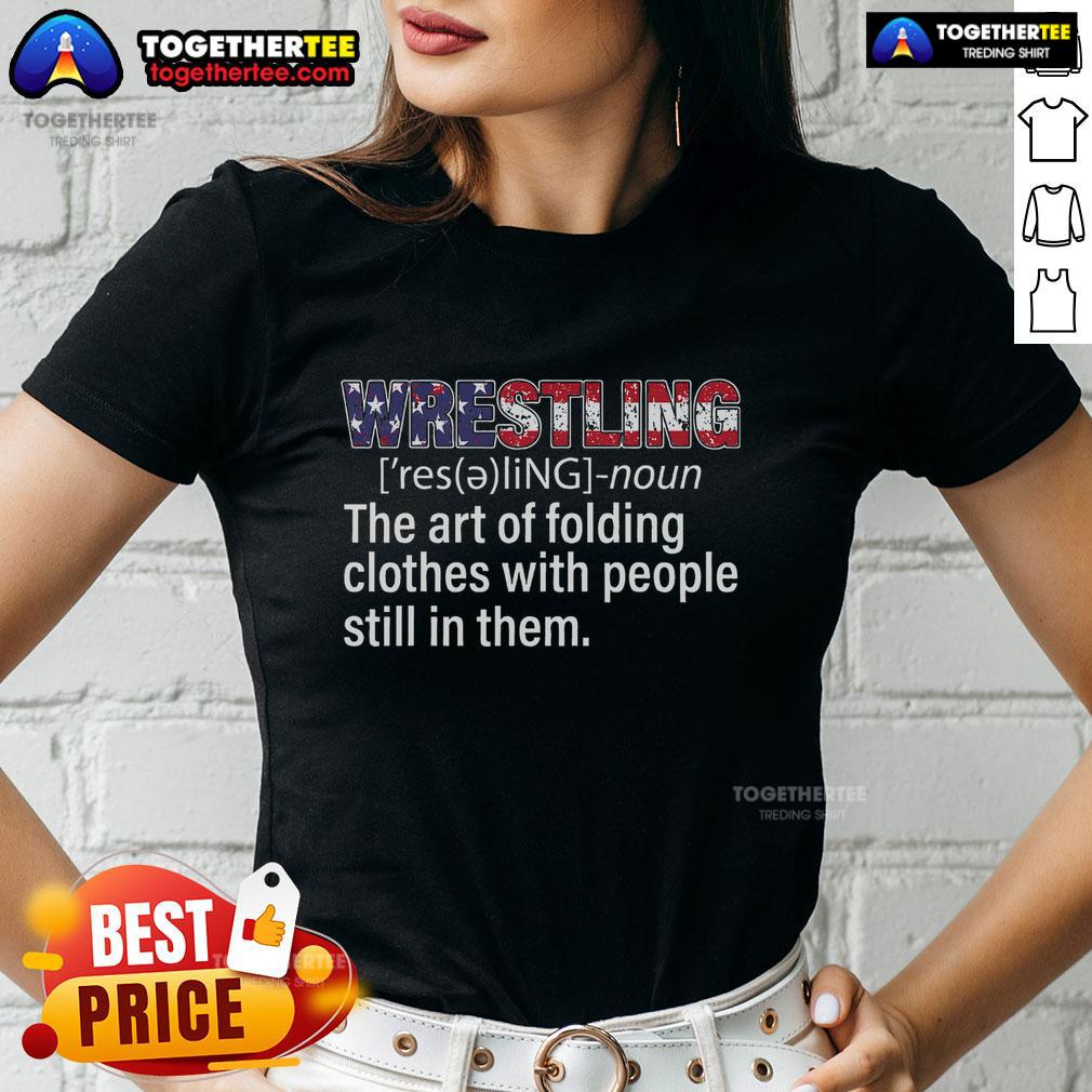 Premium Wrestling Definition Design For Wrestler Fans Wrestle Foldin T-Shirt - Image 3