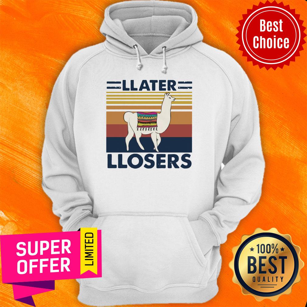 Funny Lama Later Losers Vintage Retro Shirt - Image 3