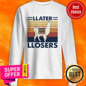 Alternative view of Funny Lama Later Losers Vintage Retro Shirt