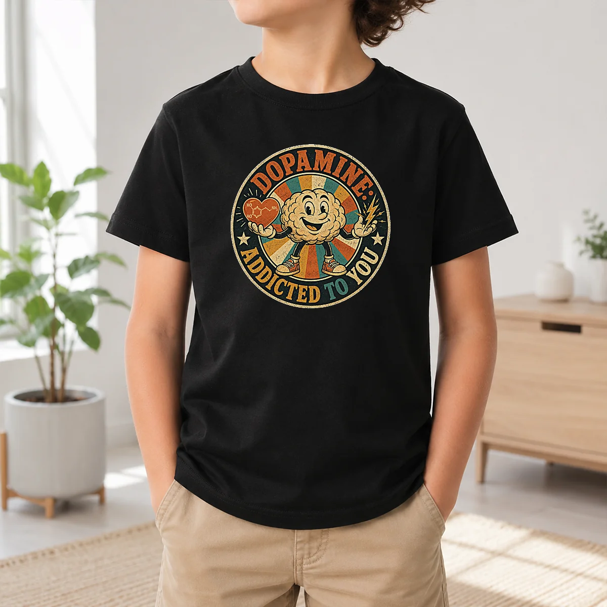 Hot Dopamine Addicted To You Vintage Badge Shirt - Image 9