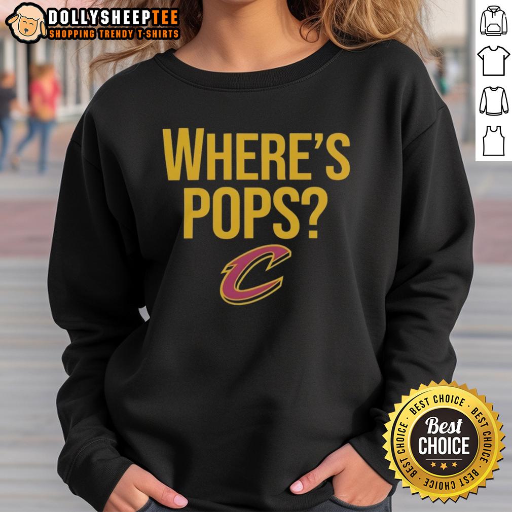 Awesome Cleveland Cavaliers Basketball Big Logo Where’s Pops T-Shirt - Image 5