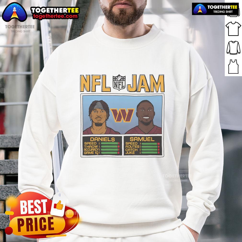 Official NFL Jam Commanders Daniels And Samuel T-Shirt - Image 5