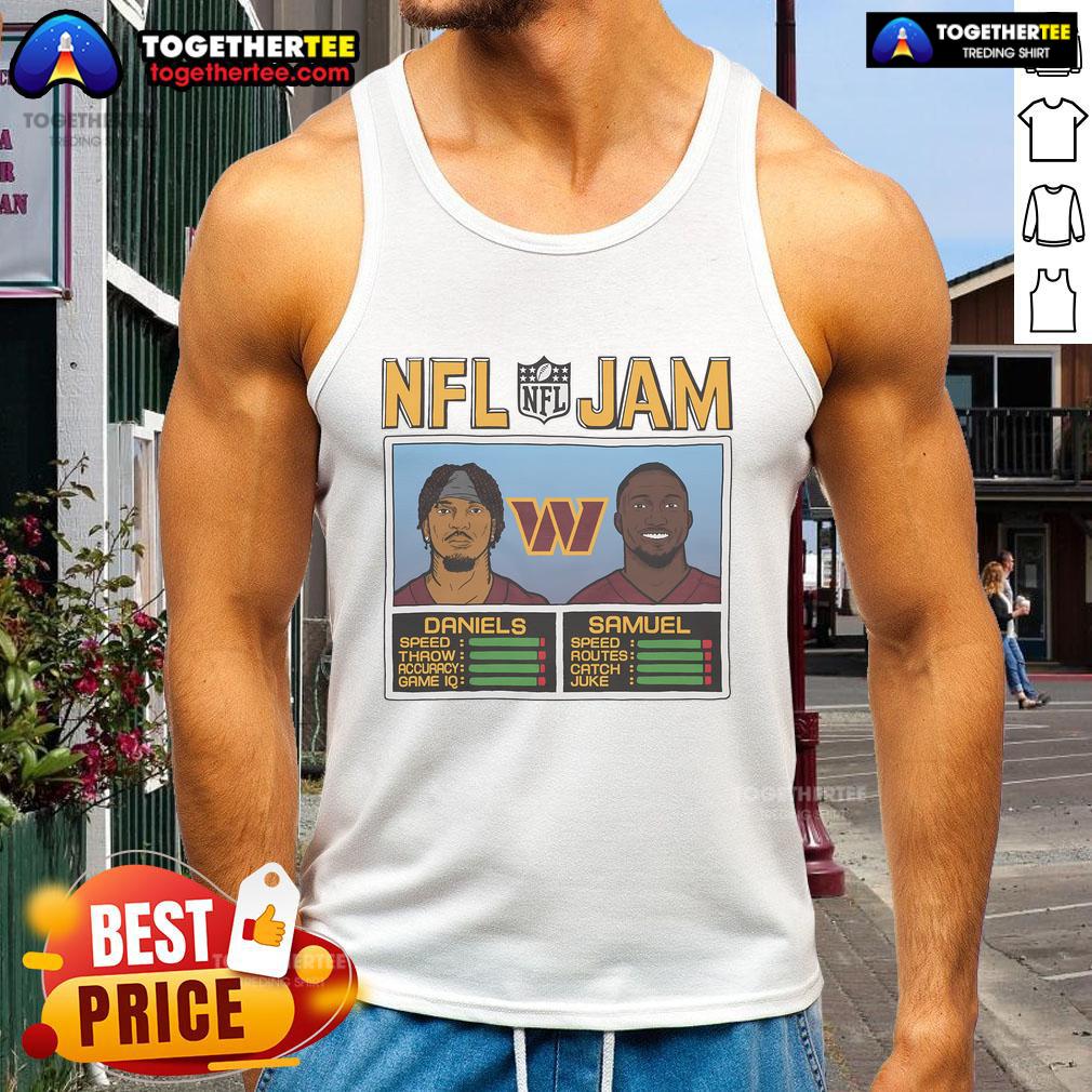 Official NFL Jam Commanders Daniels And Samuel T-Shirt - Image 4