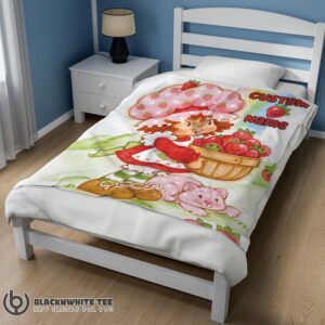 Alternative view of Cartoon Strawberry Shortcake Blanket Customize Premium Blanket