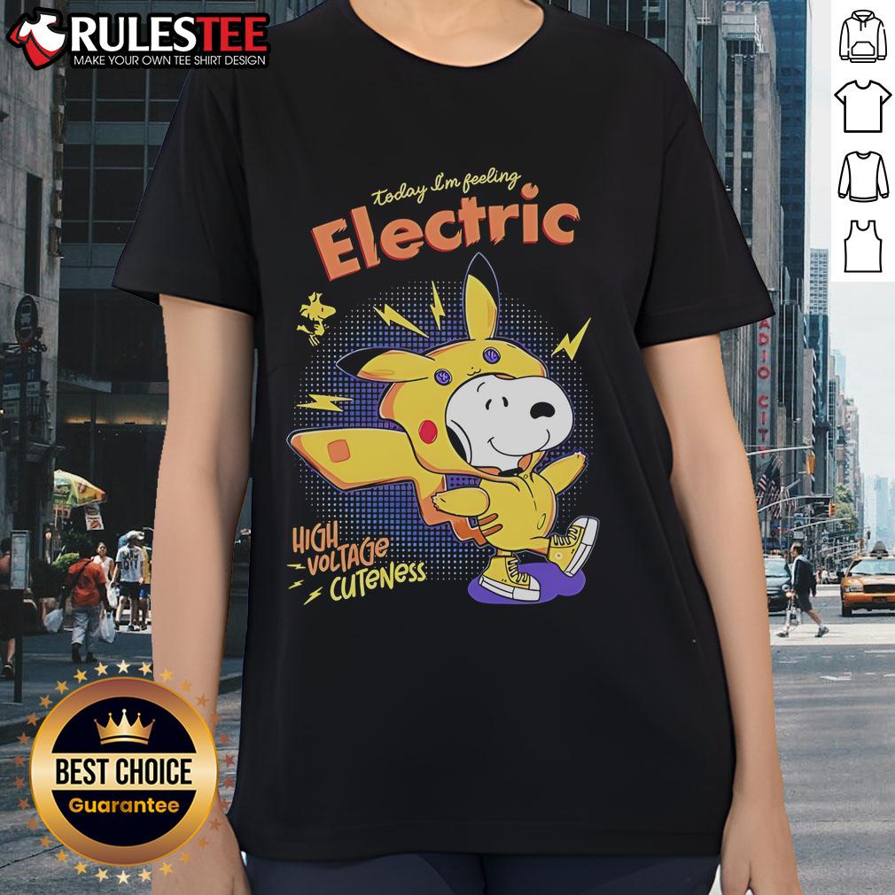 Cute Snoopy Today I'm Feeling Electric High Voltage Cuteness T-Shirt - Image 3