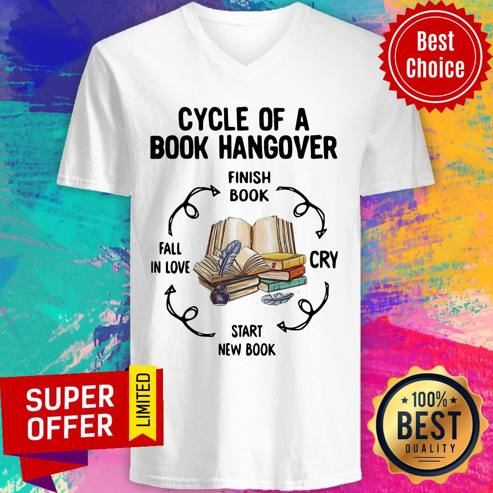 Cycle Of A Book Hangover Finish Book Cry Start New Book Fail In Love Shirt - Image 4