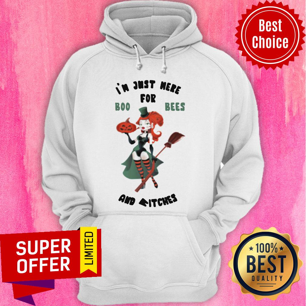 Premium I'm Just Here For Boo Bees And Witches Pumpkin Halloween Shirt - Image 3