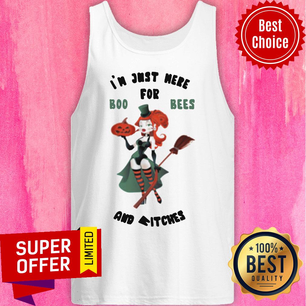 Premium I'm Just Here For Boo Bees And Witches Pumpkin Halloween Shirt - Image 5
