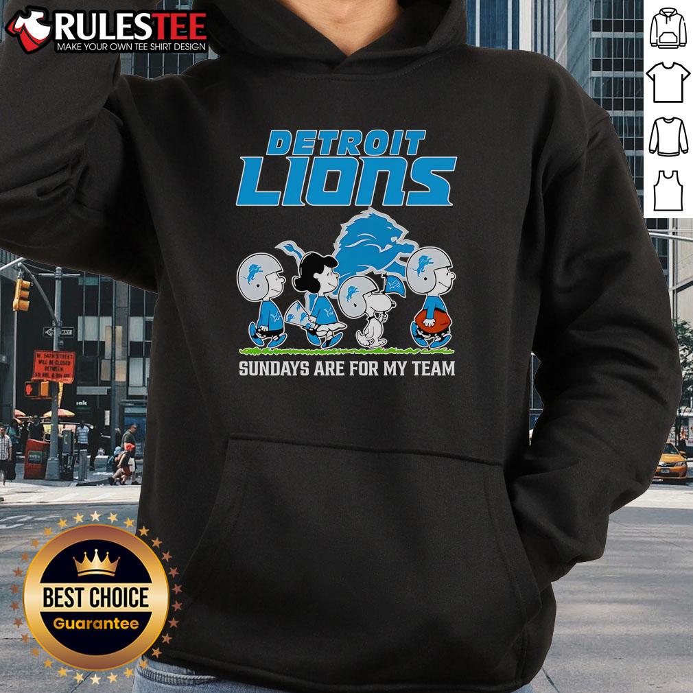 Nice Peanuts Detroit Lions Sundays Are For My Team T-Shirt - Image 2