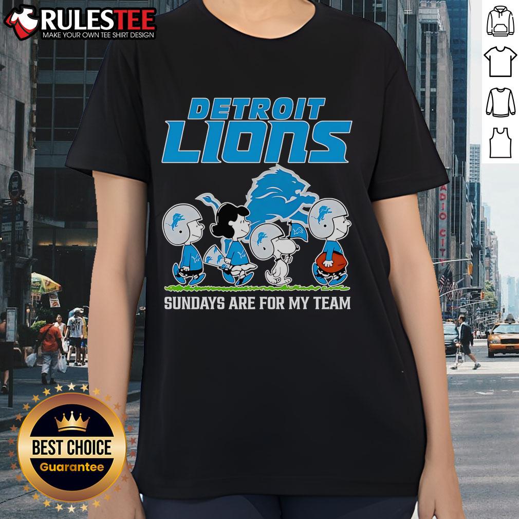 Nice Peanuts Detroit Lions Sundays Are For My Team T-Shirt - Image 3