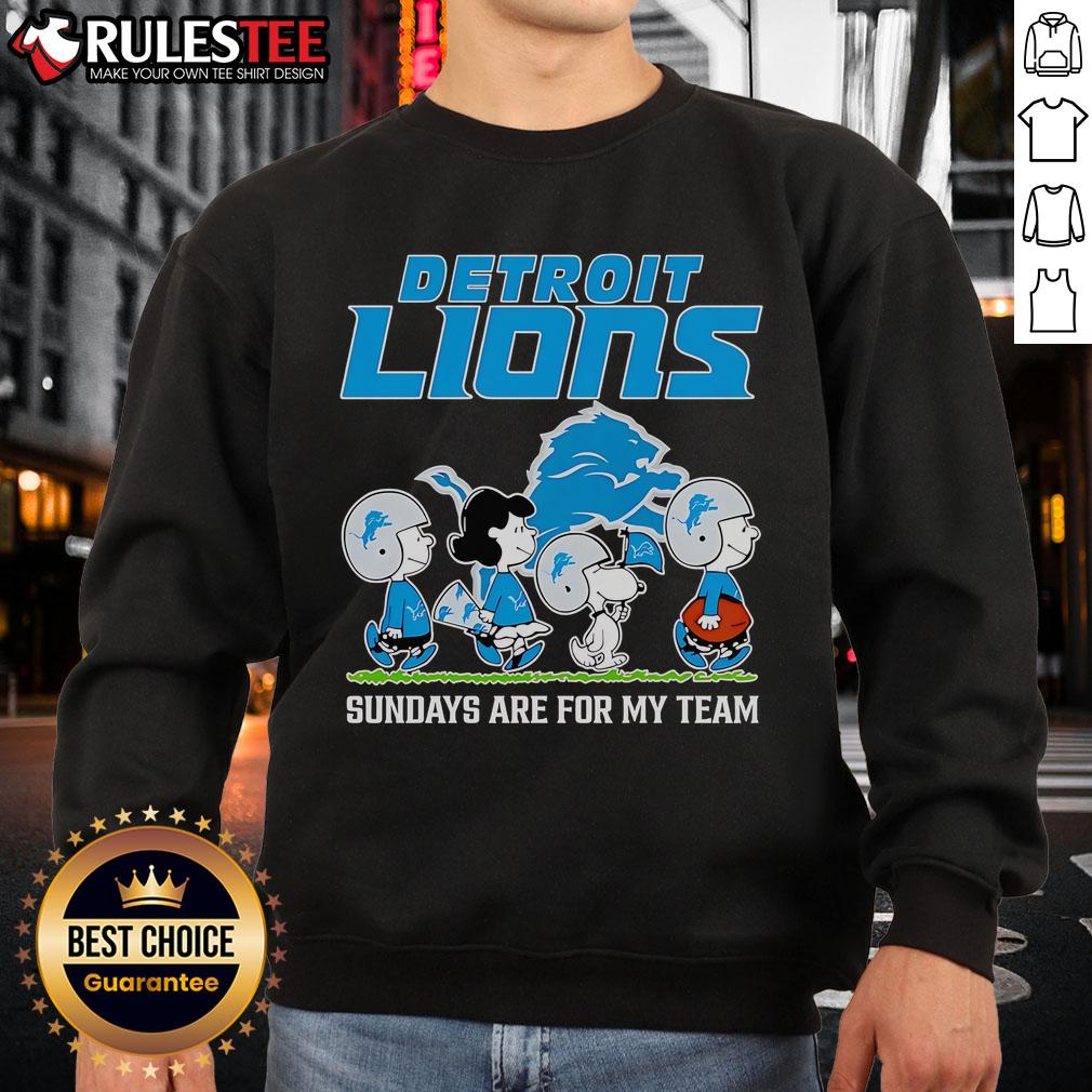 Nice Peanuts Detroit Lions Sundays Are For My Team T-Shirt - Image 5