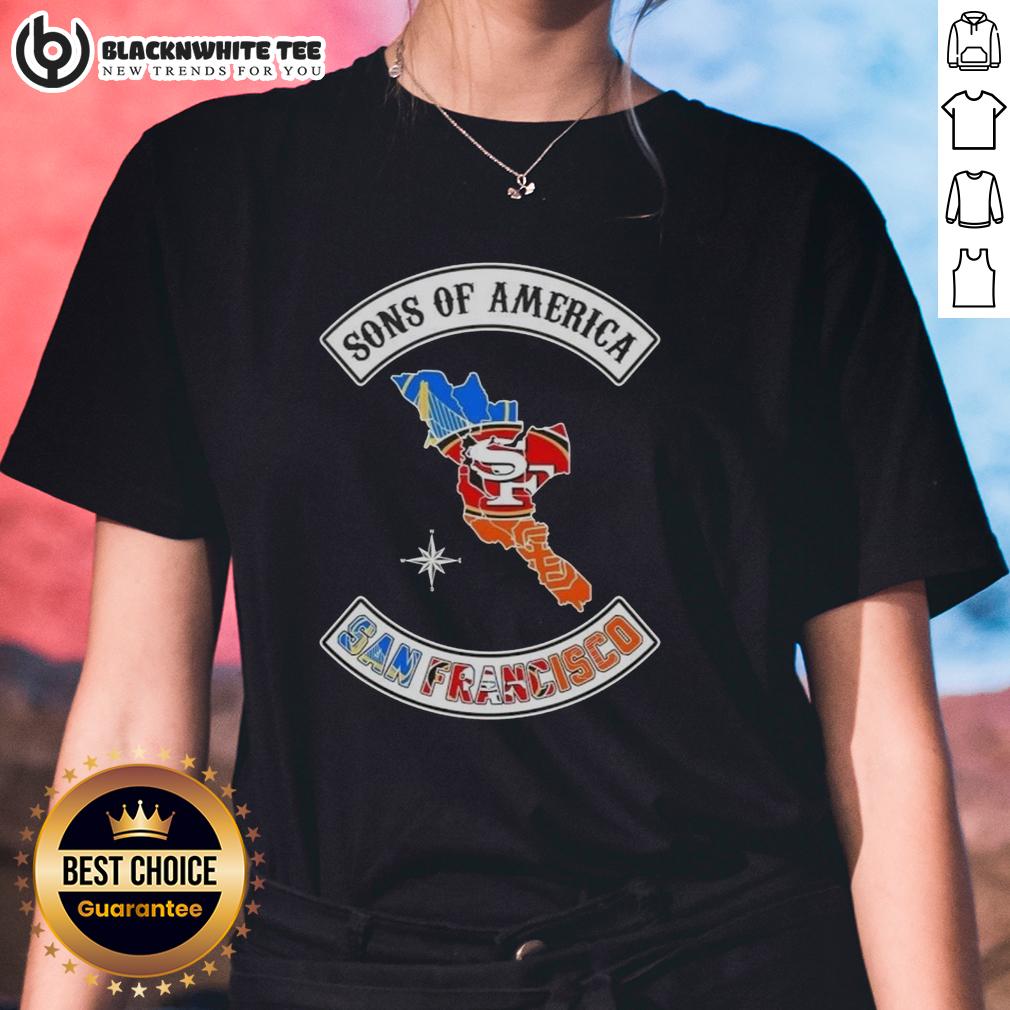 Top Son Of America San Francisco Map Sports Logos Combine T-Shirt - Image 3