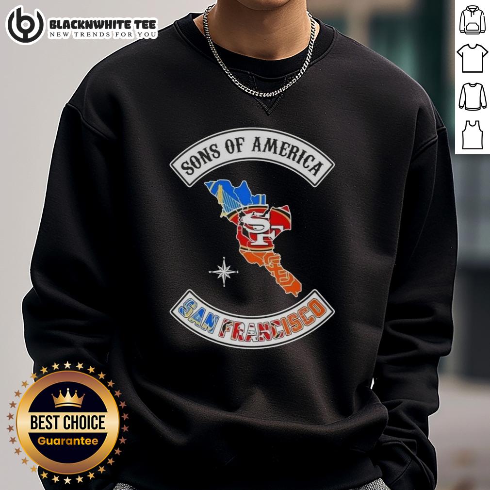 Top Son Of America San Francisco Map Sports Logos Combine T-Shirt - Image 5