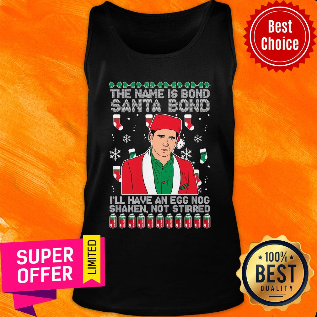The Name Is Bond Santa Bond I'll Have An Egg Nog Shaken Not Stirred Christmas Shirt - Image 3