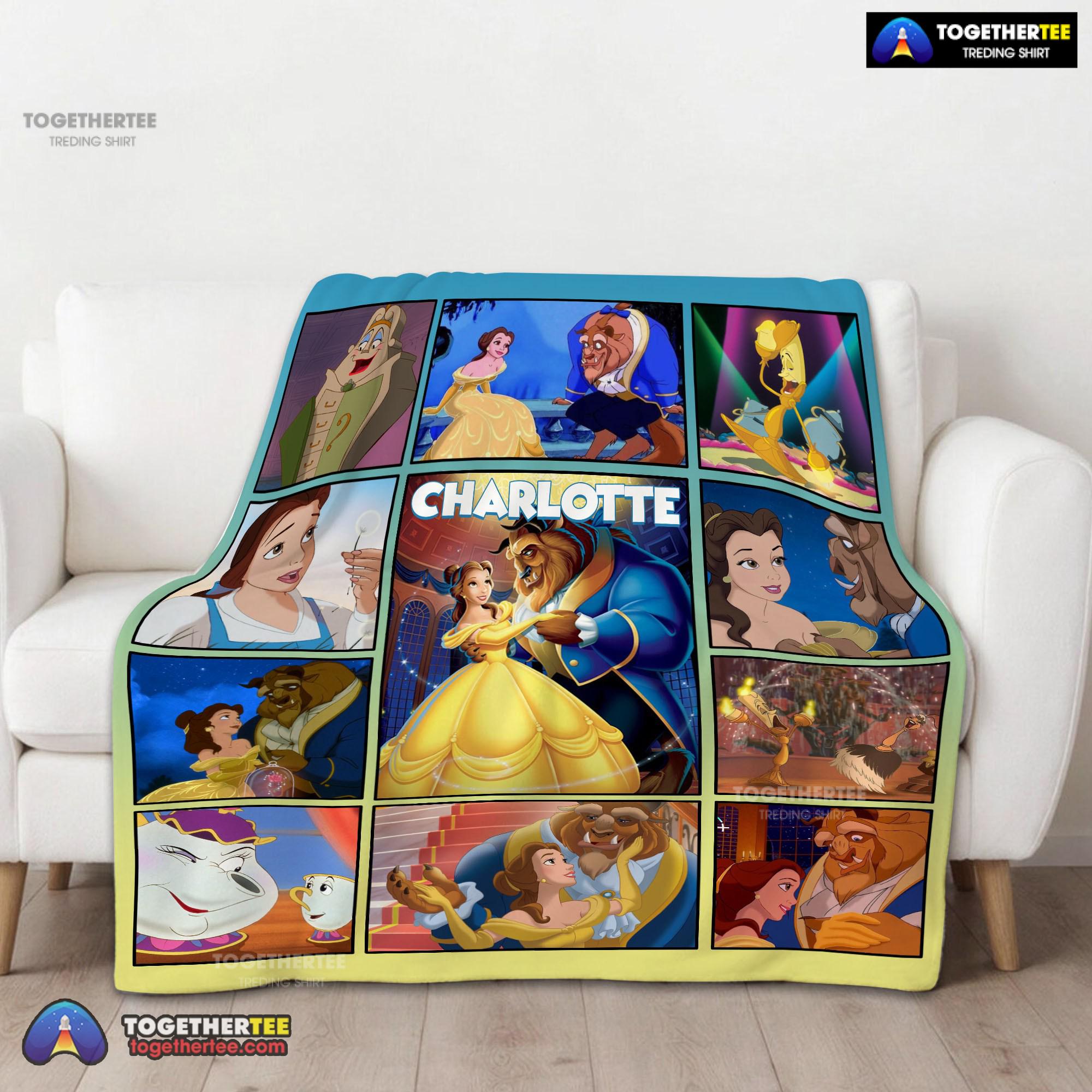 Official Disney Beauty And The Beast Mystery To Love Collage Blanket Fleece Customized Blanket - Image 2