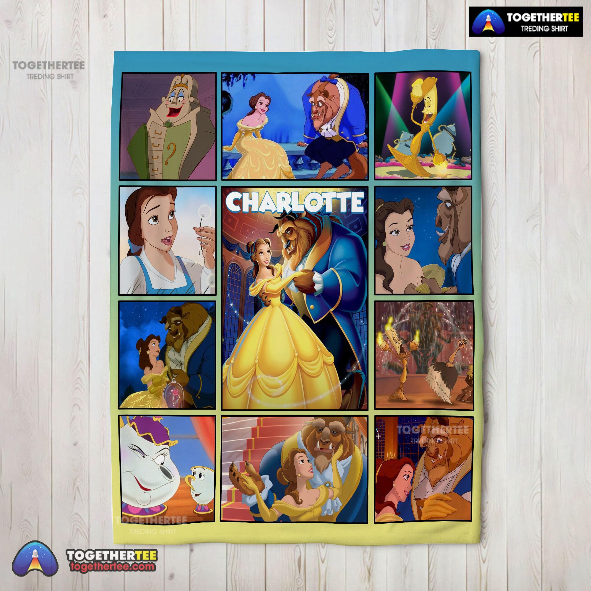 Official Disney Beauty And The Beast Mystery To Love Collage Blanket Fleece Customized Blanket