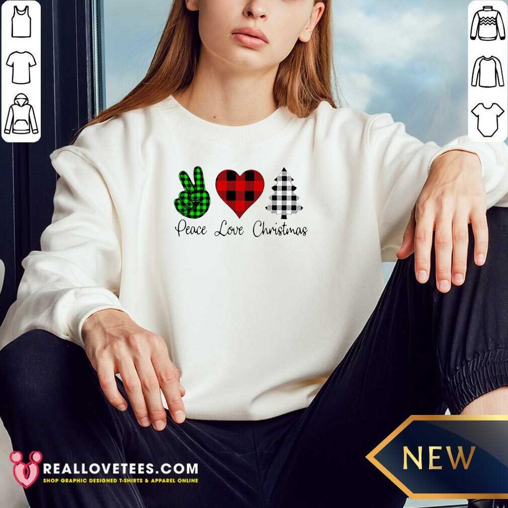 Lovely Peace Love Christmas Shirt - Image 3