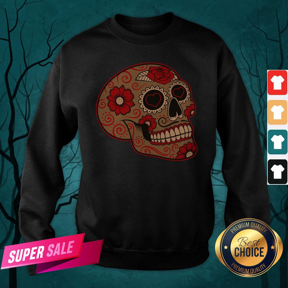 Dia De Los Muertos Sugar Skull In Mexican Shirt - Image 2