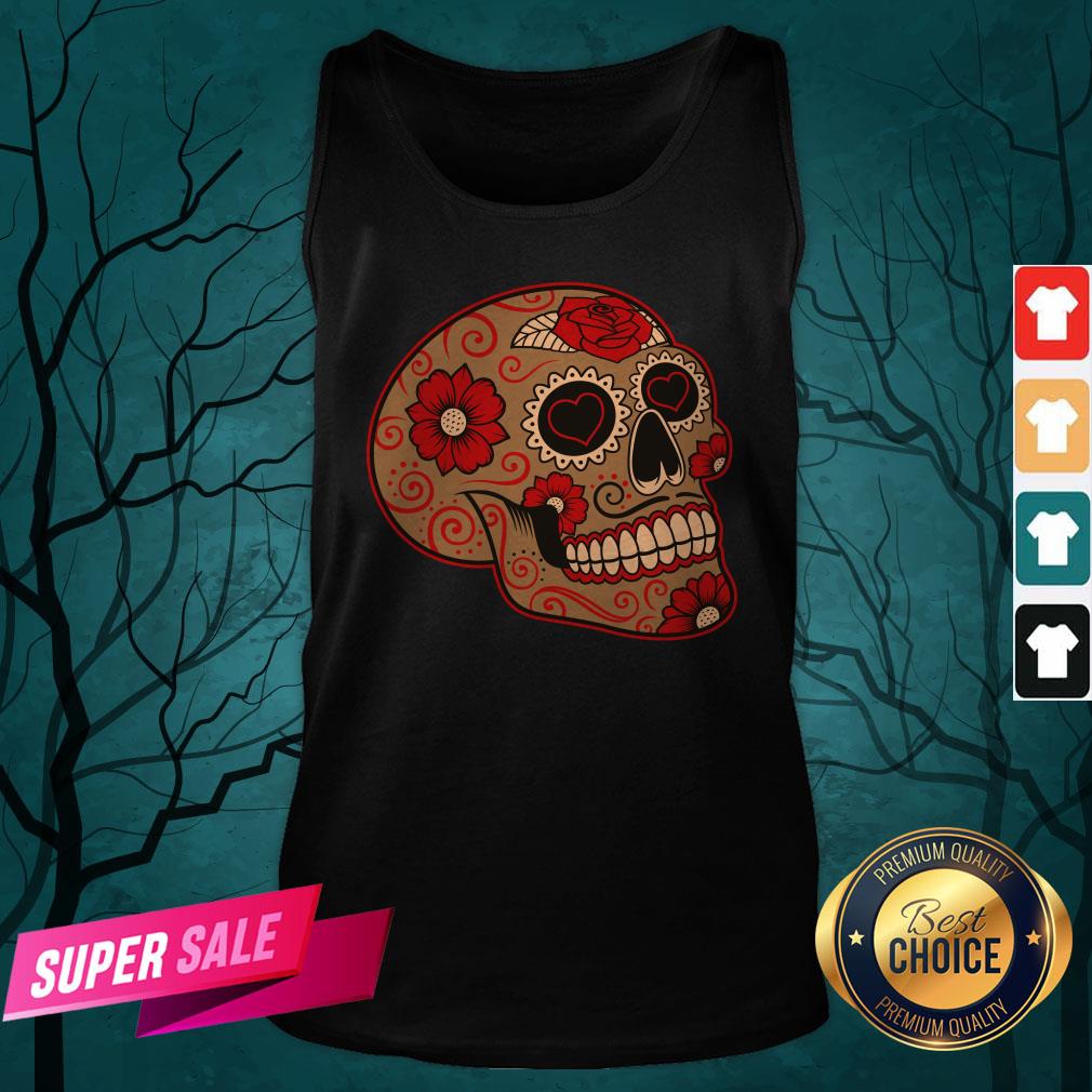 Dia De Los Muertos Sugar Skull In Mexican Shirt - Image 4