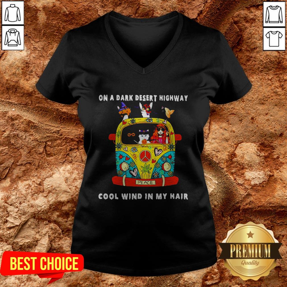 Girl And Cats On A Dark Desert Highway Cool Wind In My Hair Shirt - Image 2