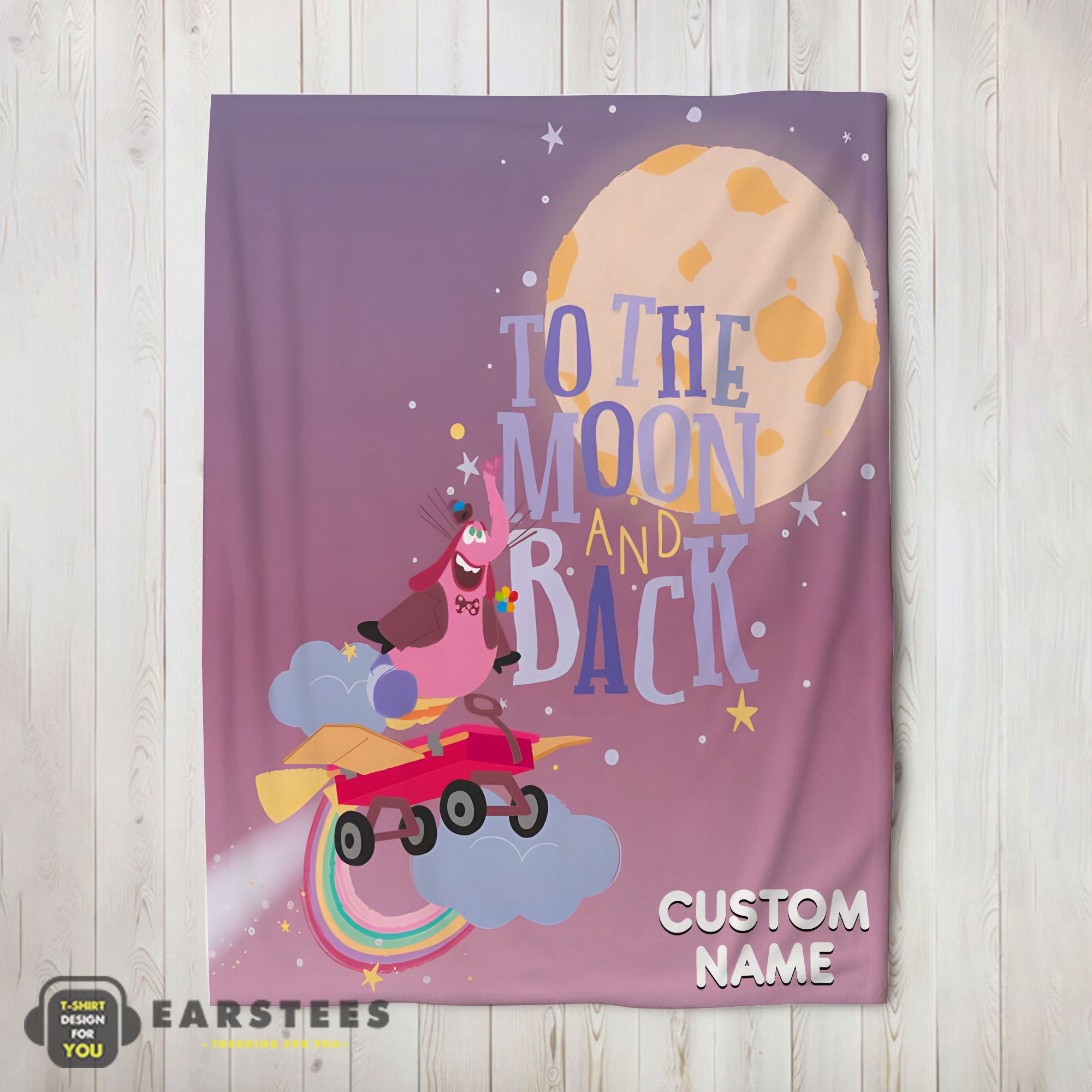 Good Disney Inside Out Bing Bong To The Moon And Back Blanket Fleece Customized Blanket