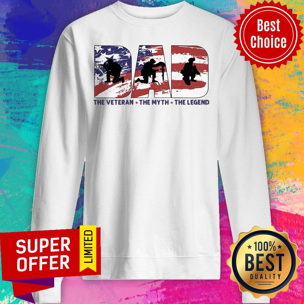 Dad USA Flag The Veteran The Myth The Legend Shirt - Image 3