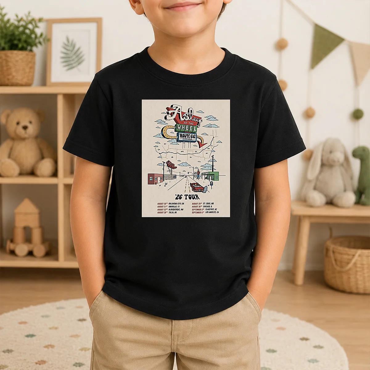 Pretty Asleep At The Wheel Route 66 Centennial 2026 Shows Shirt - Image 9