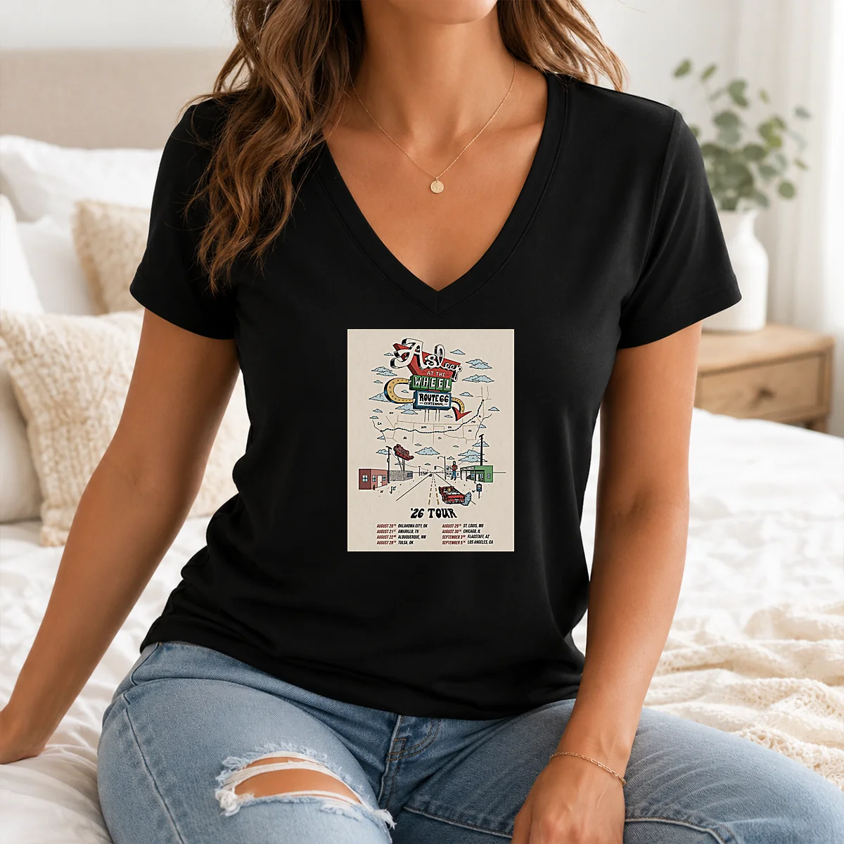 Pretty Asleep At The Wheel Route 66 Centennial 2026 Shows Shirt - Image 2