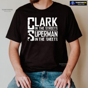 Alternative view of Clark In The Streets Superman In The Sheets T-Shirt