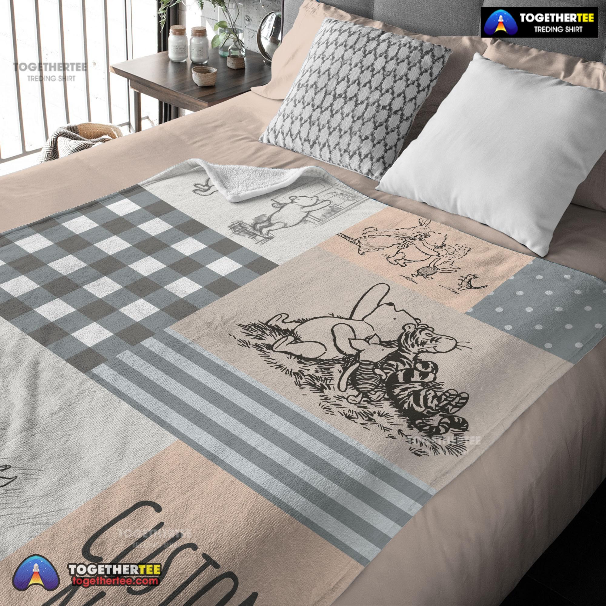 Official Classic Winnie The Pooh & Friends Sketch Blanket Fleece Customized Blanket - Image 3