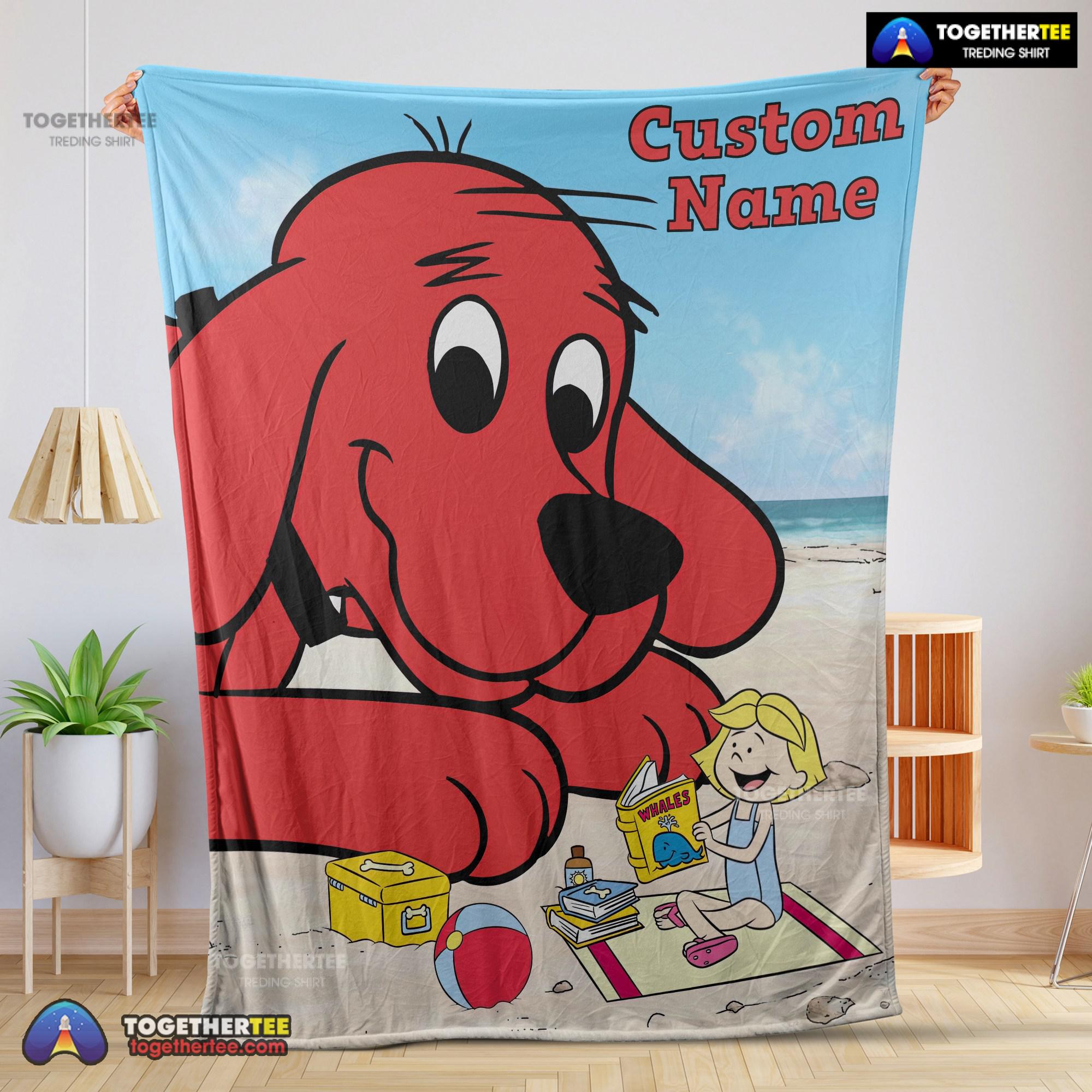 Official Clifford's Puppy Days Emily Elizabeth Beach Blanket Fleece Customized Blanket
