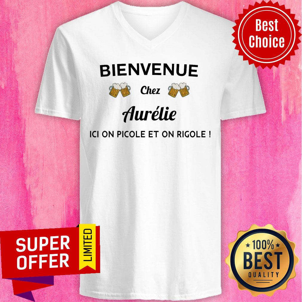 Beer Bienvenue Chez Aurelie Ici On Picole Et On Rigole Shirt - Image 3