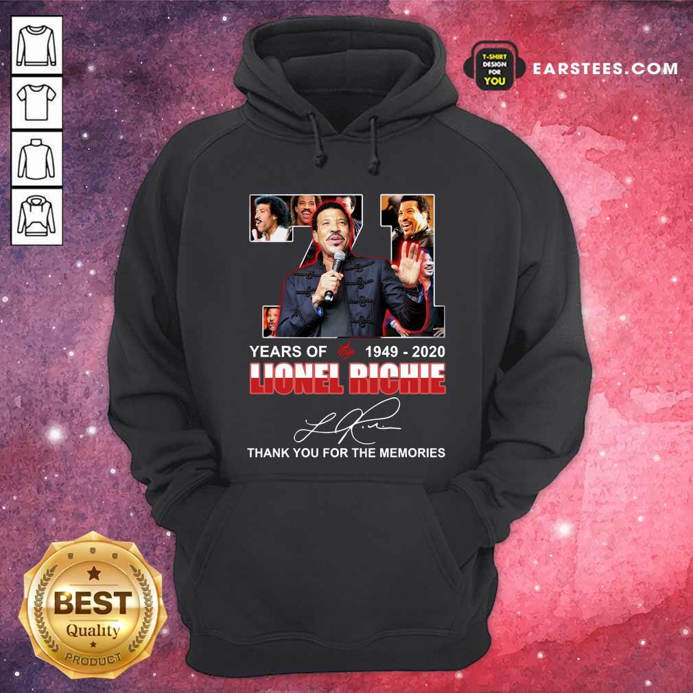 Original 71 Year Of 1949 2020 Lionel Richie Signature Thank You For The Memories Shirt - Image 2