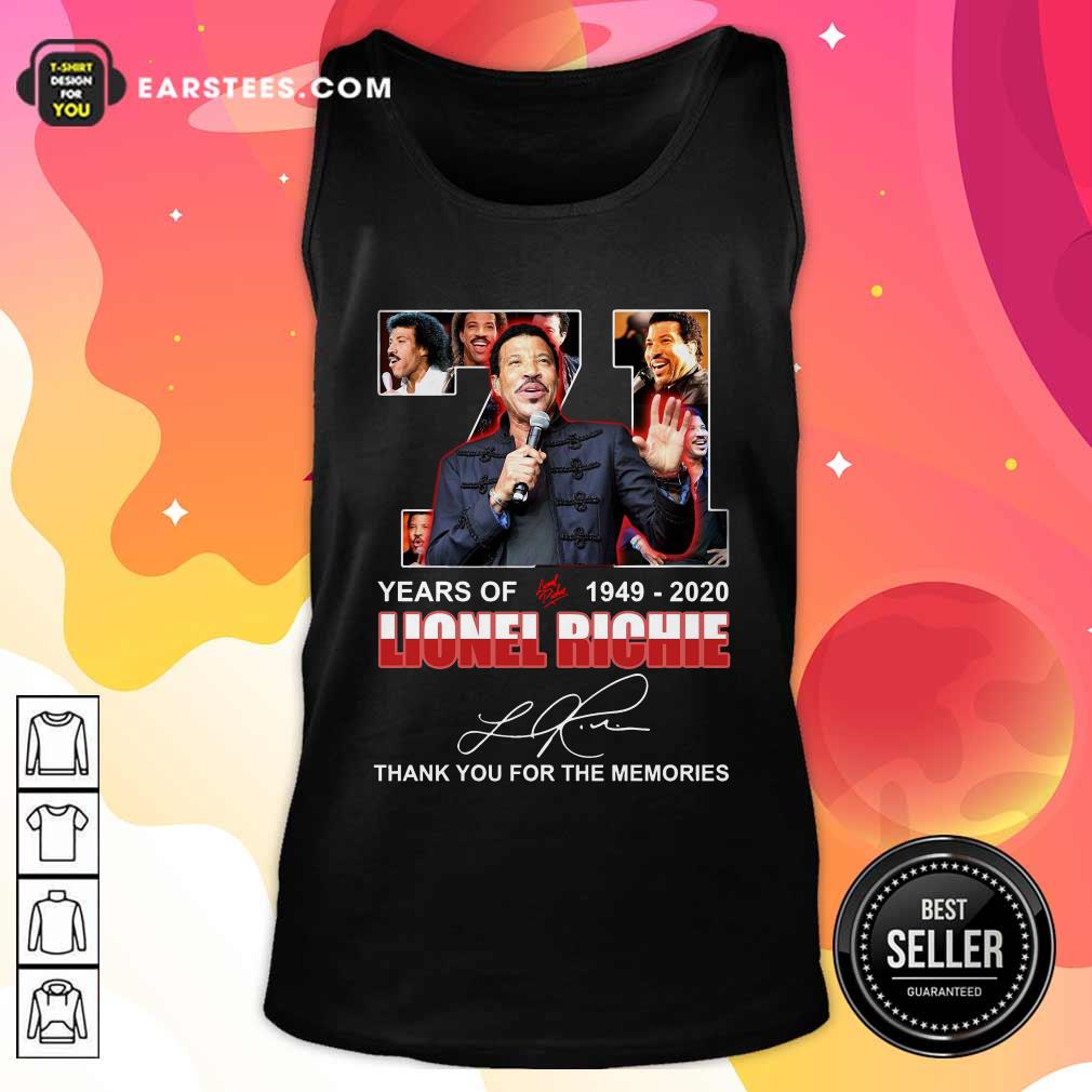 Original 71 Year Of 1949 2020 Lionel Richie Signature Thank You For The Memories Shirt - Image 4