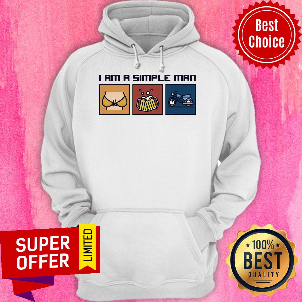 Official I Am A Simple Man Who Love Boobs Beer Motorcycle Shirt - Image 3
