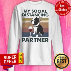 Alternative view of Official Boston Terrier My Social Distancing Partner Vintage Shirt