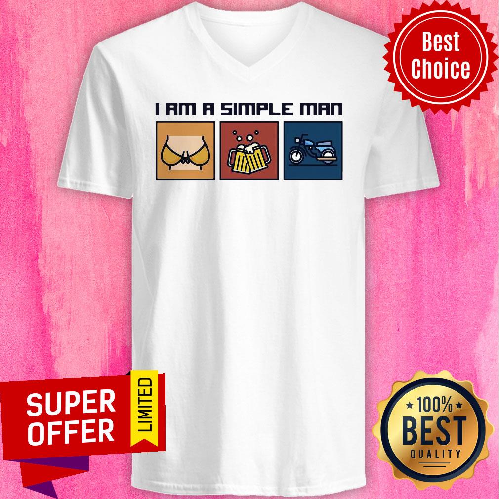 Official I Am A Simple Man Who Love Boobs Beer Motorcycle Shirt - Image 4