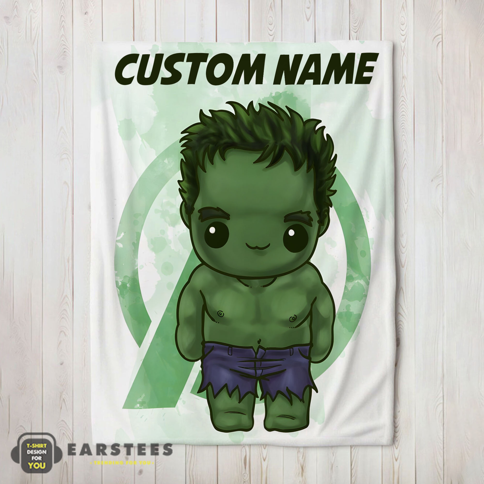 Good Superhero Marvel Avenger Chibi Hulk Blanket Fleece Customized Blanket