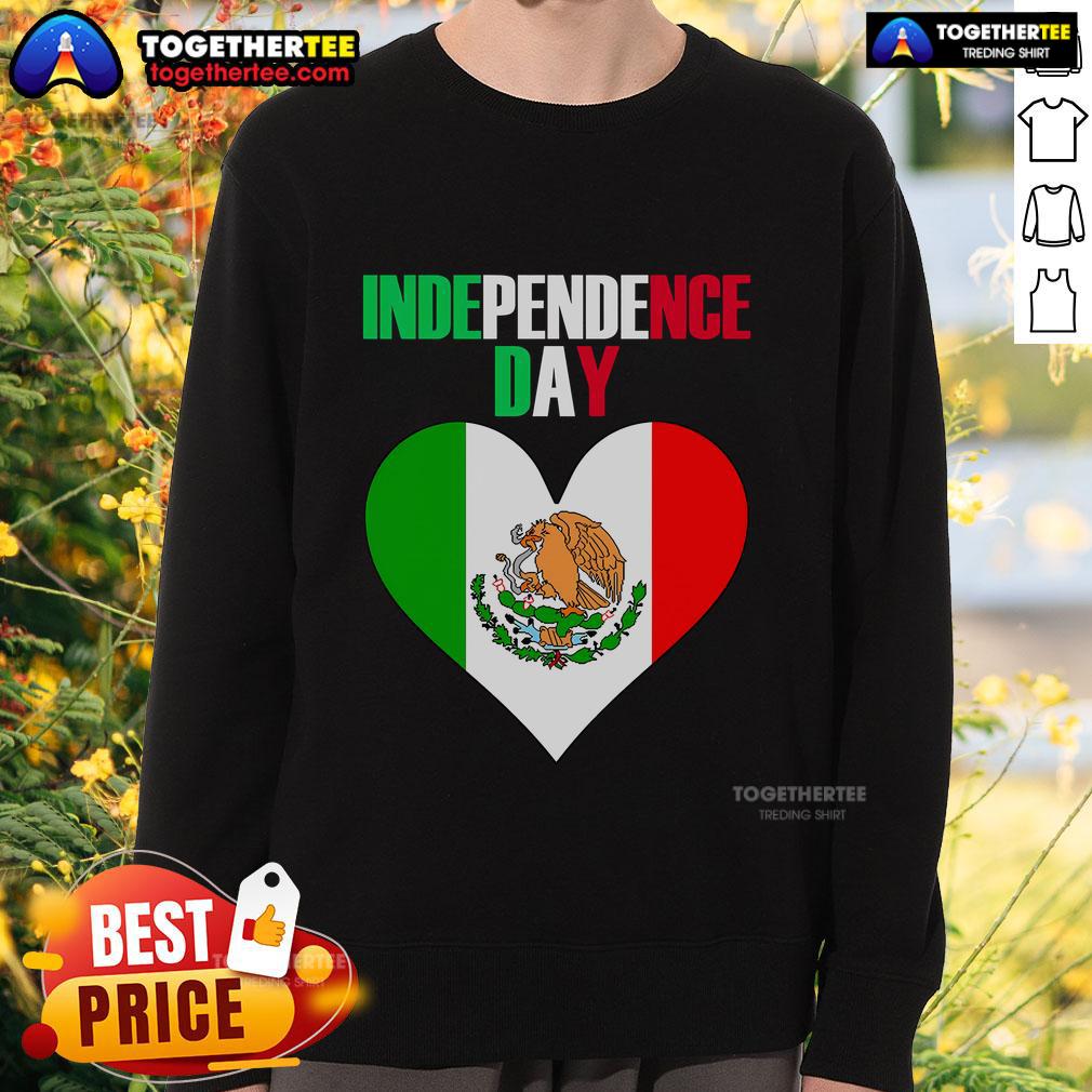 Pretty Independence Day Viva Mexico And Fiesta Holiday Heart T-Shirt - Image 5