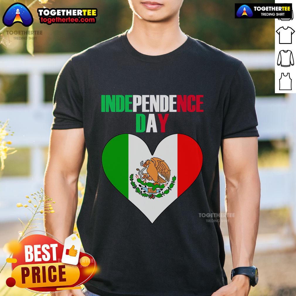 Pretty Independence Day Viva Mexico And Fiesta Holiday Heart T-Shirt